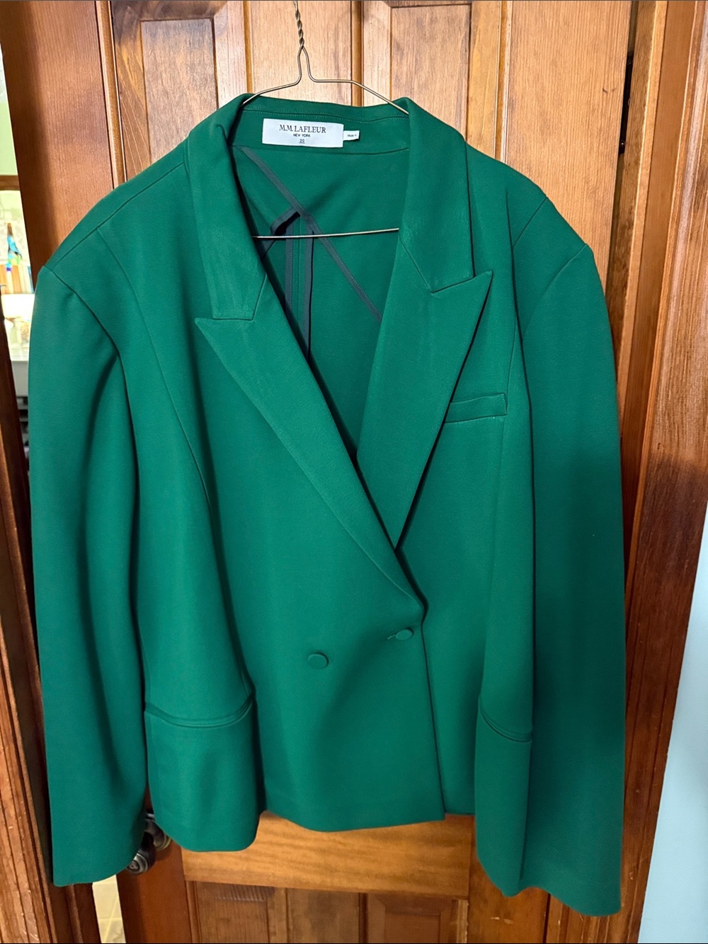 MM Lafleur Green Double-Breasted Blazer 20